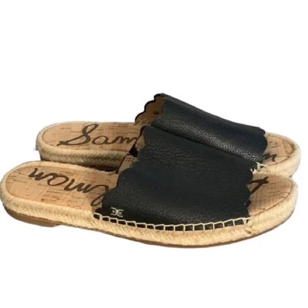 SAM‎ EDELMAN Womens Black Padded Goring Andy Open Toe Slip On Leather Espadrille